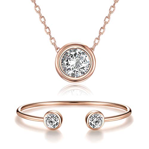 ISAACSONG.DESIGN Inspirational Open Cuff Bangle Bracelet 14k Gold Plated with Cubic Zirconia Crystal Adjustable Stackable Bangles for Women and Girls