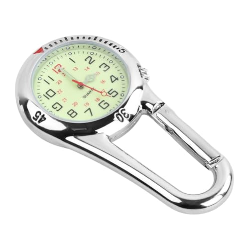 Ziyonix Montre Numérique de Sport à Clipser et Mousqueton, Montre Infirmière Phosphorescente pour Médecins, Infirmières et Chefs Paramédicaux, Alpinisme (Argent)