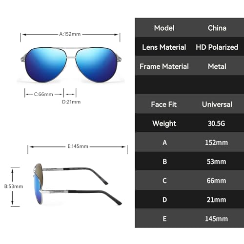 Image of Karsaer Polarized Aviator Sunglasses for Men Stylish 100% UV 400 Protected Metal Frame Style Classic Pilot Women Glasses E1376