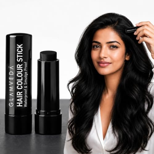 Image of Glamveda Hair Touch-Up | Instant Hair Colour Stick | Natural Hairline, Root Touch Up Helps Cover Grey Root | Highly Pigmented, Fuller & Denser Look | Long-Lasting Matte Finish Pack of 1