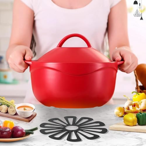 2 PCS Silicone Trivets for Kitchen Worktops, Heat Mats for Kitchen, Silicone Trivets for Hot Pans, Pan Stands for Worktops, Heat Resistant Non Slip, For Kitchen Cooking Dining(Black) - Image 5