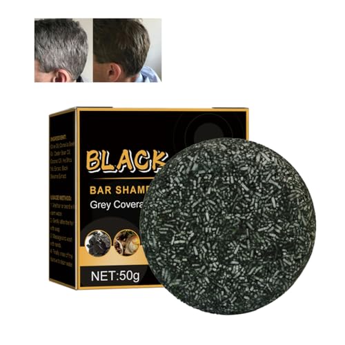 Jabón Negro, Champú Para Cubrir El Pelo Gris, Jabón Para Alisar Y Fortalecer El Pelo, Jabón Para Oscurecer El Pelo, Jabón Para Cubrir El Pelo Negro Para Hombres Mujeres (2PCS)