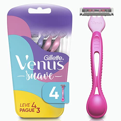 GILLETTE Venus Tropical Aparelho de Depilação Feminino, 3 Aparelhos Descartáveis com Aloe e Cabo Perfumado com Aroma Tropical, Depilação Corporal