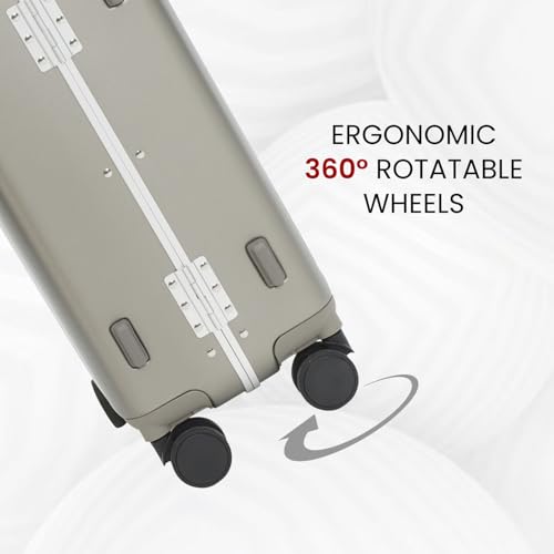 Image of SWISS MILITARY Black Gold Collection Bristol Luggage, Anti-Theft Zipperless Trolley, TSA Lock, 360 Wheels, USB & Type-C Port, 14 inch in Laptop Compartment, 44L, Makrolon PC, (Free Cover) Gold, 55cm