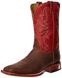Komplett aus Leder Justin Boots Herren Aqha Collection Stiefel, Hellbrauner Vintage-Ziegen/Rot für Kinder, 46 EU
