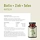 Biotin-Zink-Selen Komplex 120 Kapseln | mit Zink aus Guaven Extrakt, Selen aus Senfsaat Extrakt, Vitamin C und Brennnesselsamenpulver | hochdosiert 10.000 mcg Biotin | 100% vegan | vom Achterhof