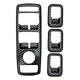 OUBOLUN Car Interior Accessories ABS Window Rises Cover Imitation Matte Carbon Fiber Inner Decoration for Tesla Model X Model S 2014-2020