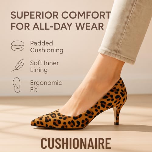 CUSHIONAIRE Women's Halsey Dress Pump with +Comfort, Wide Widths Available2