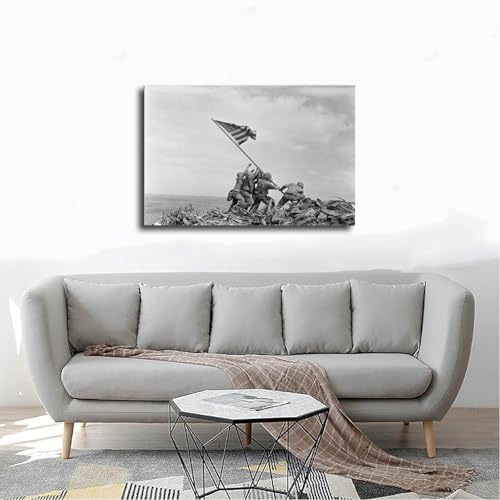 Décoration murale bureau Iwo Jima toile tendue抗UV avec cadre 30x45cm