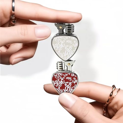 Encendedor metal rojo recargable con rueda de molienda miniatura 2