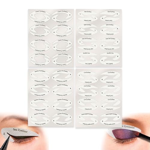 Eyeshadow/Eyeliner Template Stickers, Eyeliner Makeup Template Sticker, Eyetour Eyeshadow Tool, Cat Eyeliner Stencils Guide, Eyeliner Tool, Quick Eye Make-Up Stencils for Women Beginners (1 Set)