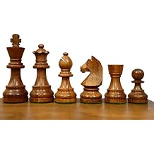 German Knight Chess Pieces - Handcrafted Wooden Staunton Tournament Chessmen in Golden Rosewood-Chess Collectors Choice | Queens Gambit- TAJ CHESS STORE