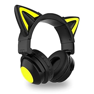 Cat-koptelefoon, 7 LED-verlichting Cat Ear Draadloze Hoofdtelefoon Gaming-headset met Microfoon voor Meisjes, Kinderen, voor Pc, Smartphones, Tablets, Laptops
