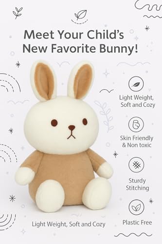 Image of Storescent Choco Bunny Bear 35cm - Brown Rabbit Soft Toy, Cute Stuffed Animal for Kids & Adults, Soft Cuddly Bunny Plushie for Birthday Gifts & Home Decor