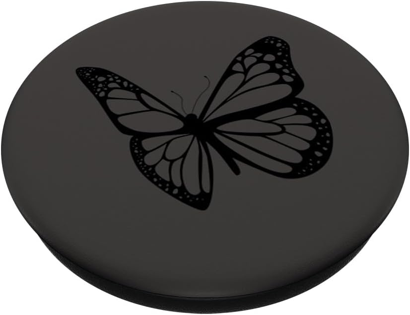 Black Gray Butterfly PopSockets Adhesive PopGrip - Image 2