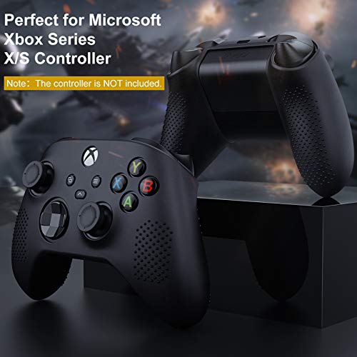 MoKo Case for Xbox Series X/S Controller Skin, Silicone Cover Skin Case with 8 Thumb Grip Caps, Shock-Absorption Anti-Scratch Protective Case for Xbox Series X/S Controller 2020, Black