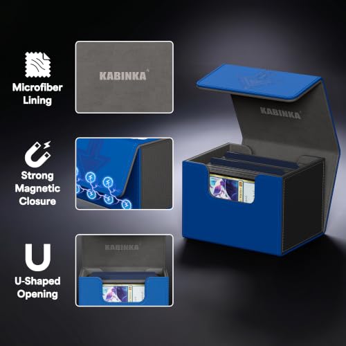 Image of Kabinka MTG Deck Box, Embossed Design Fits 120 Sleeved Cards, Red & Black