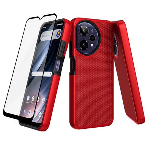 Coque Cricket Icon Plus et ATT Verge 2 Ailiber antichoc rouge avec protège-écran