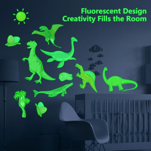 Stickers de Dinosaurios Brillan en la Oscuridad 48 Piezas miniatura 6