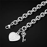 M MOOHAM Heart Initial Bracelets for Women Gifts - Engraved 26 Letters Initial Charms Bracelet Stainless Steel Bracelet Birthday Christmas Jewelry Gift for Women Teen Girls - Image 5