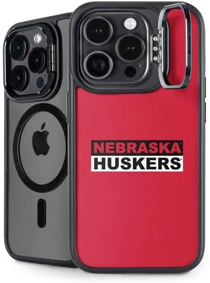 Skinit Kickstand Phone Case Compatible with iPhone 15 Pro Max - Officially Licensed University of Nebraska Blackshirts Design
