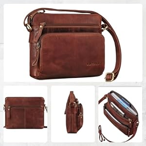 ROYALZ North Carolina Vintage leren handtas voor dames, echt leer, stijlvolle leren tas om te hangen, schoudertas met ruimte voor smartphone van 9,7 ROYALZ North Carolina Vintage leren handtas voor dames, echt leer, stijlvolle leren tas om te hangen, schoudertas met ruimte voor smartphone van 9,7
