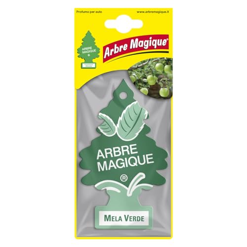 Arbre Magique Mono, Profumatore Auto, Fragranza Mela Verde, Profumazione Piacevole E Rinfrescante, Durata Fino A 7 Settimane, Made In Italy, Confezion