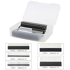 Geekworm 2×20 40 Pin Stacking Female Header Kit for Raspberry Pi 4B/3B+/3B/2B/B+/A+/Zero(Zero W)(4 specifications…