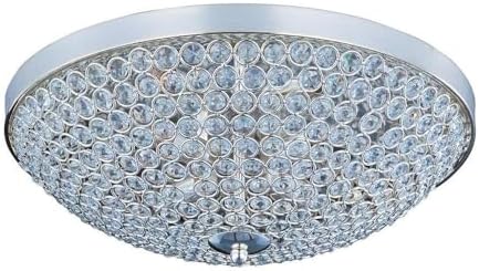 Maxim Glimmer-Four Light Flush Mount in Crystal style-15 Inches Wide by 5 inches high-Plated Silver Finish