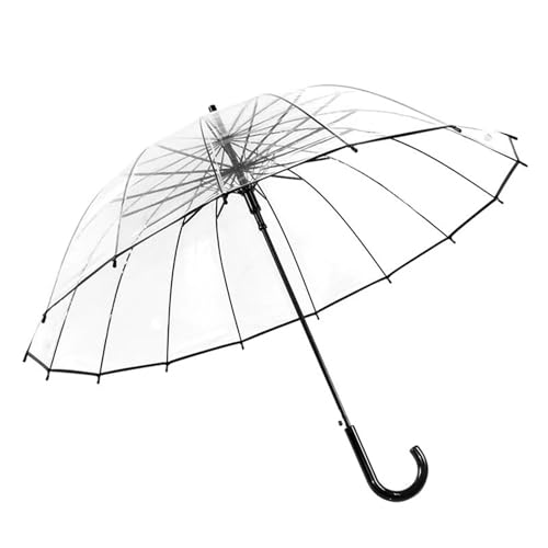 Parapluie transparent automatique à long manche droit pour femme