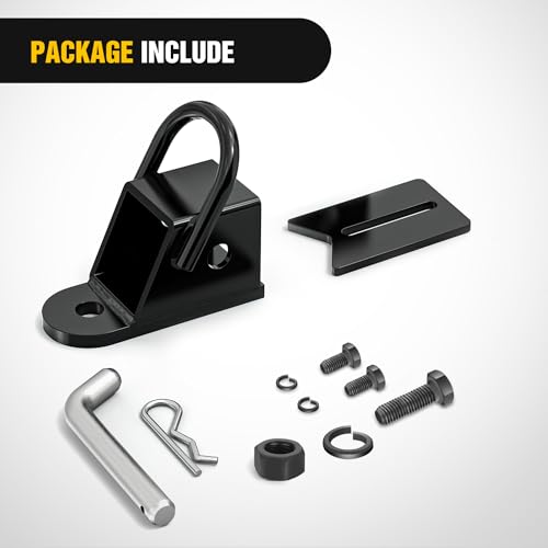 Image of Nilight 2 Inch Rear Trailer Hitch Receiver Kit for ATV UTV Rear Bumper Tow Hook Black Hitch Cover Kit