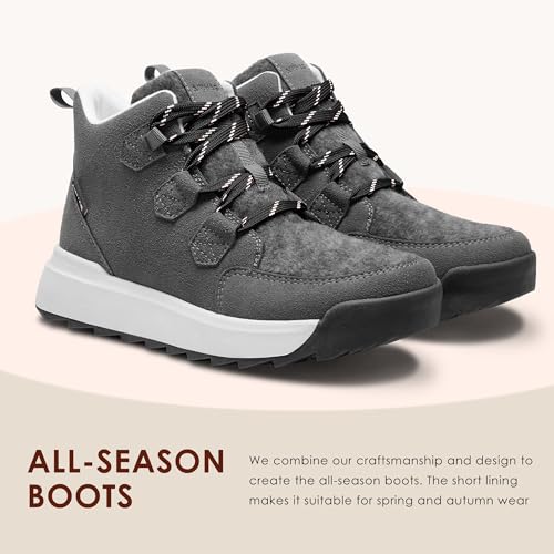 Women's Winter Warm Snow Boots for Women Comfortable Water-Resistant Womens Ankle Boots Fashion Booties(dark_grey,7.0)4