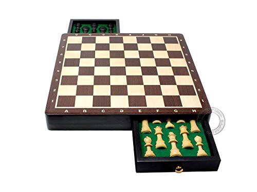 Set de Ajedrez House of Chess Galaxy Staunton: Piezas en Madera Ébano/Boj, Tablero de Madera Wenge de 15" x 15", con 2 Reinas, 4 Caballos y 2 Peones Adicionales miniatura 4