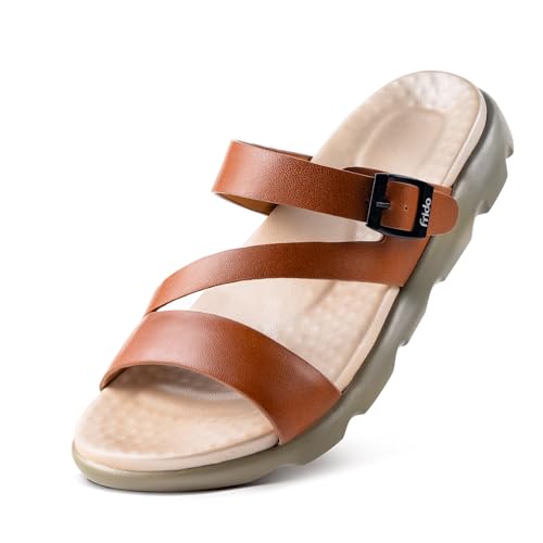 Image of Frido Cloud Comfort Orthopaedic Sandals for Women | Arch Support & Heel Cushion | Anti-Slip Sole, Adjustable Buckle | Lightweight Soft PU Footbed | Available in Open Toe & Toe Separator Style