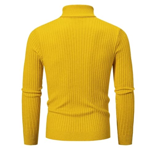 Autumn and Winter Men'S Turtleneck Long-Sleeved Knitted Sweater Slim Pullover Solid Color Top Knitted Sweater3