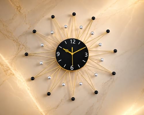 Image of Luxury Gold Sunburst Metal Wall Clock