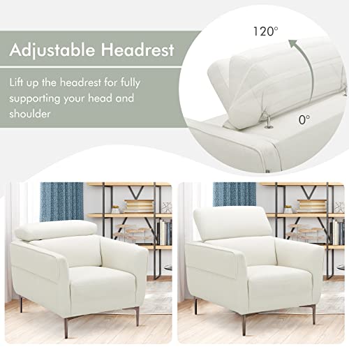 Sillón Plegable Ajustable Blanco miniatura 5