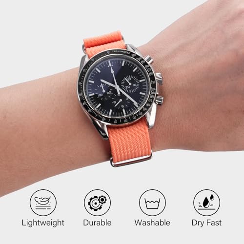 Image of TACTICAL FROG Nylon Watch Band 18mm 19 mm 20mm 22 mm 24 mm, Waterproof Military Watch Straps Replacement for Men Women, With Stainless Steel Buckle