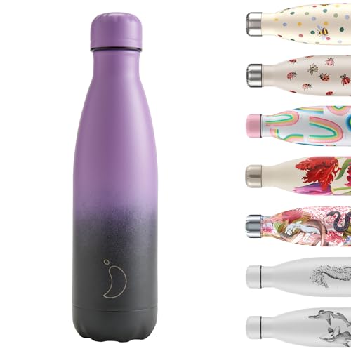 Chilly's Borraccia in acciaio inox e riutilizzabile, a prova di perdite, anti-sudore, 500 ml