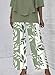 LOZ Women's 2 Piece Outfits Green 3/4 Sleeve Double Layer Top and Leaf Print Straight Leg Pants Lounge Set 2025 Trendy