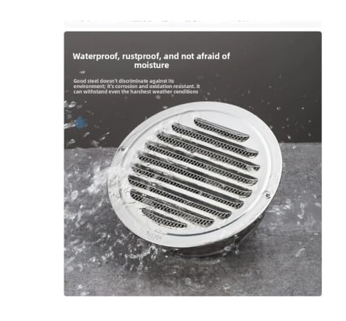 Grille d'aération murale ronde en acier inoxydable design épuré - 3