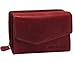 Produktbild Hill Burry Damen Leder Geldbörse | Vintage Echt-Leder Portemonnaie mit vielen Fächern | Kompakte Geldbeutel - Portmonee | Mit RFID Schutz (Rot)