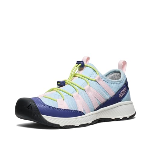 KEEN Unisex-Child Motozoa Comfortable Easy On Breathable Lightweight Athletic Sneakers, Skipper Blue/Giggle Pink, 4