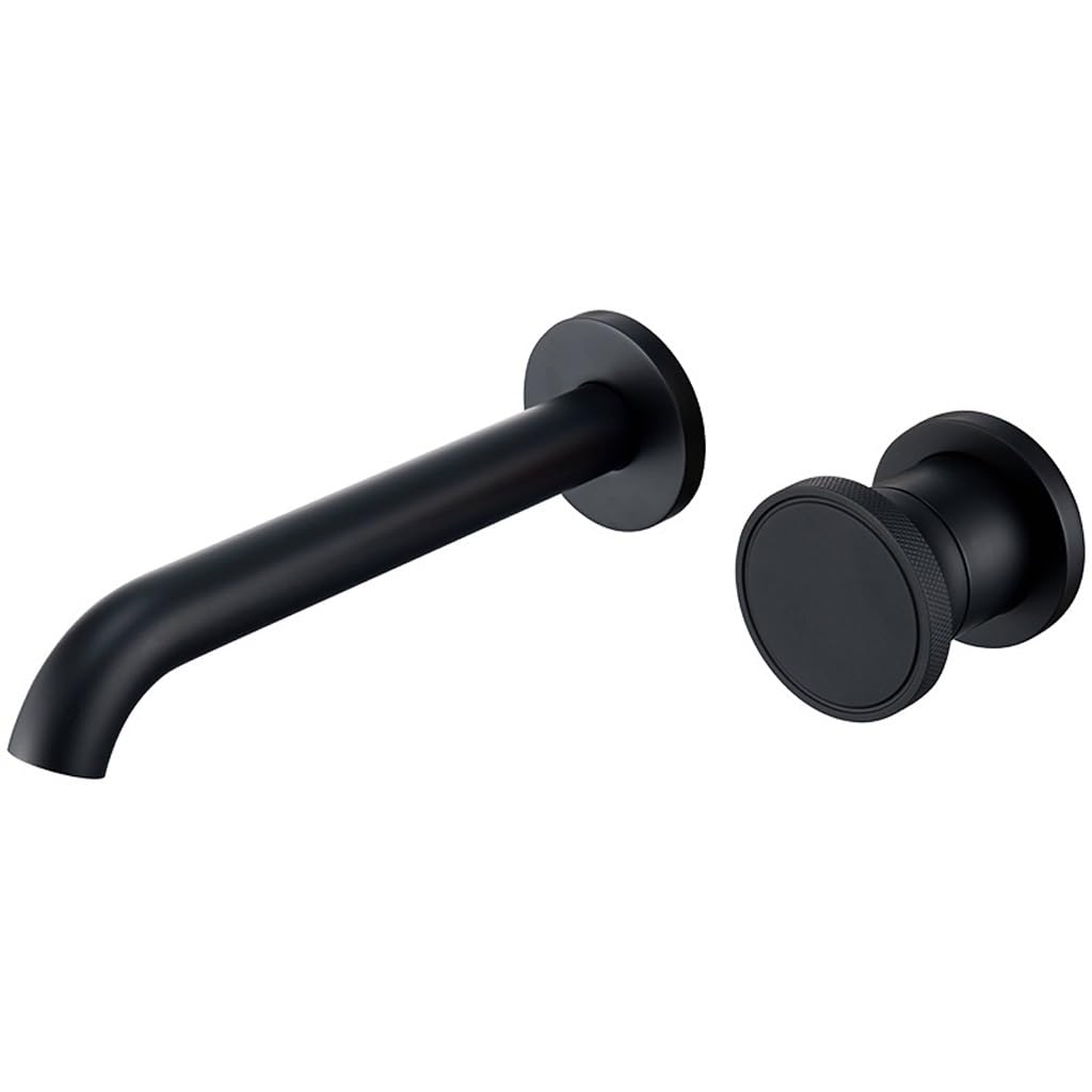 Mitigeur mural encastré eau chaude et froide pour lavabo de salle de bain noir design épuré