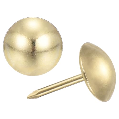sourcing map Upholstery Tacks Nail Pins Furniture, 25Pcs 11x17mm Thumb Tack Pins Assortment Kit Carbon steel for Home Sofa DIY Decorative Nail Heads Nails, Gold