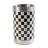 MACKENZIE-CHILDS Wine Bottle Cooler, Champagne and Wine Ice Bucket, Black-and-White Courtly Check