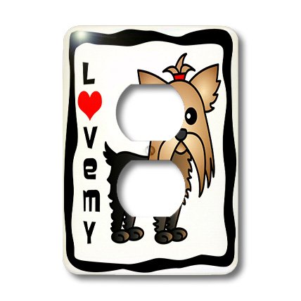 Yorkshire Terrier Yorkie double prise de courant pour deco interieure