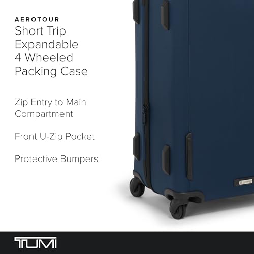 TUMI - Aerotour 4 Wheel Expandable Luggage - Men's and Women's Lightweight Business and Leisure Travel Suitcase - 26" Short Trip Expandable Packing Case, Navy2