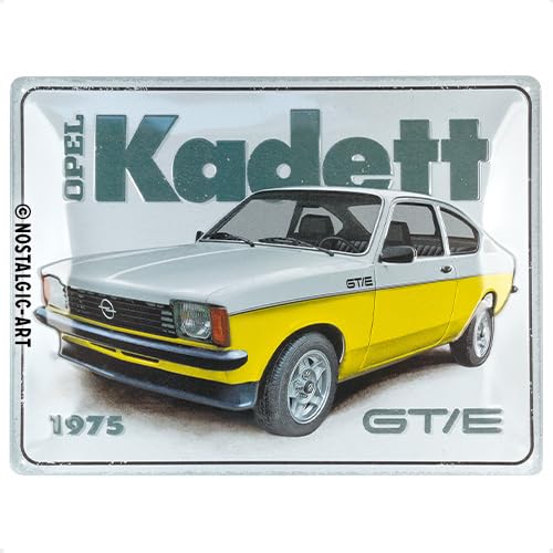 Nostalgic-Art Retro Blechschild, 30 x 40 cm, Opel – Kadett GT/E – Geschenk-Idee für Opel-Zubehör Fans, Original Lizenzprodukt (OLP), aus Metall, Vintage Design, Blechschilder Sprüche