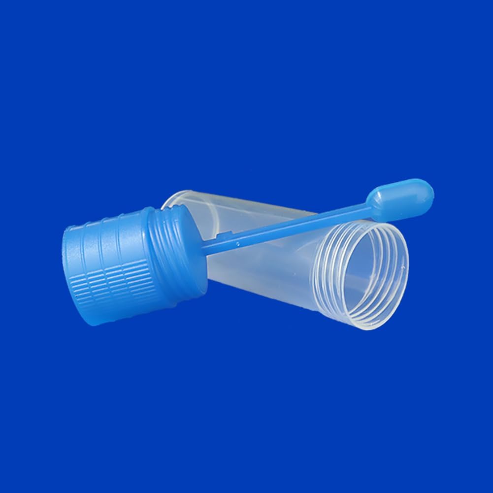 25PCS 15ml Plastic Specimen Cup Stool Sample Container Stool Specimen Cup Stool Container with Spoon Lid Laboratory Sample Bottles Containers